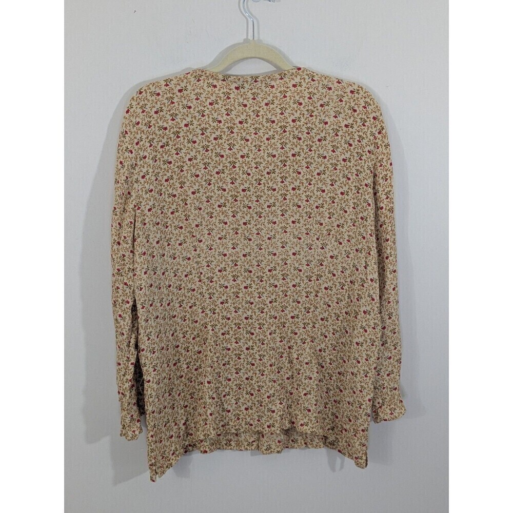 VTG Y2K Babydoll Top Long Sleeve Ruffle Calico Floral Crinkle Coquette Sz 1X - Picture 8 of 8